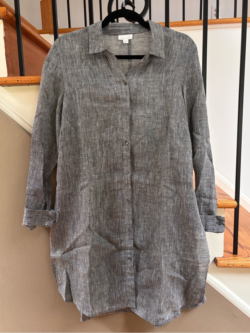 J. Jill Gray 100% Linen Long Sleeve Shirtdress Tunic